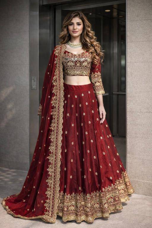 NEW Launching Designer SSC 703 Silk Red Lehenga choli suppliers in Hyderabad